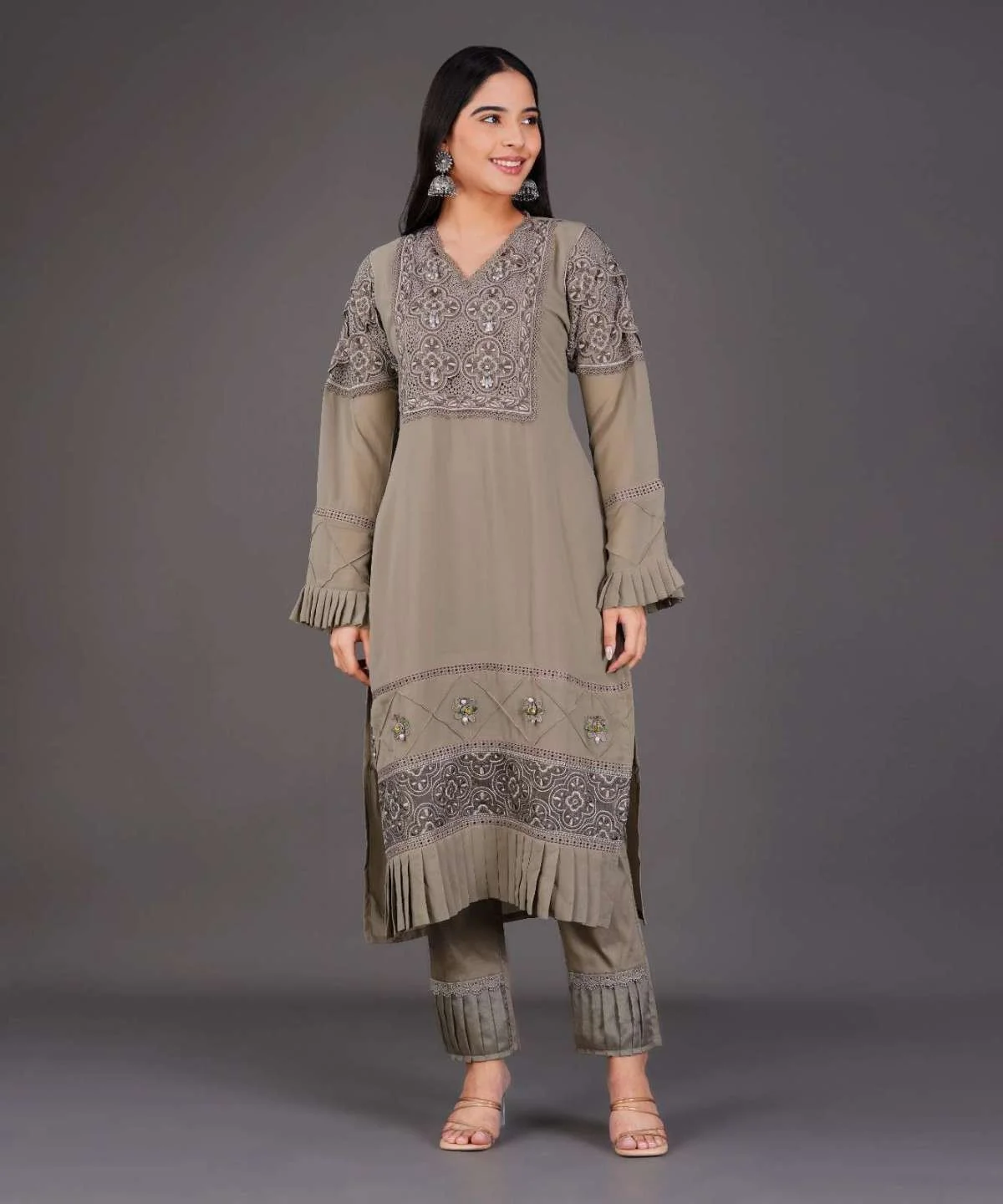 taupe-embroidered-kurta-set-angle
